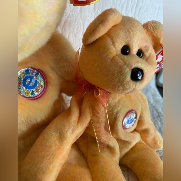 🧡 RETIRED MATCHING SET. Beanie BUDDY Bear “Sunny” & Beanie BABY Bear “Sunny”. - Picture 9 of 16